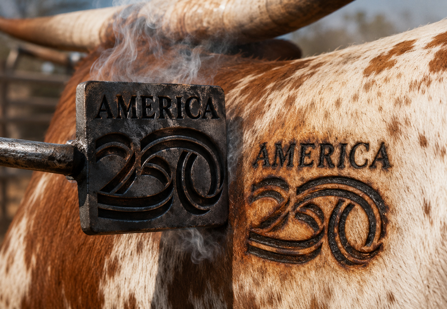 America 250 branding iron